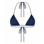 Rose Sculpt Triangle Bikini Top - Midnight Blue