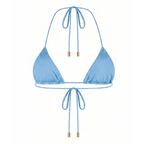 Rose Sculpt Triangle Bikini Top - Caribbean Blue