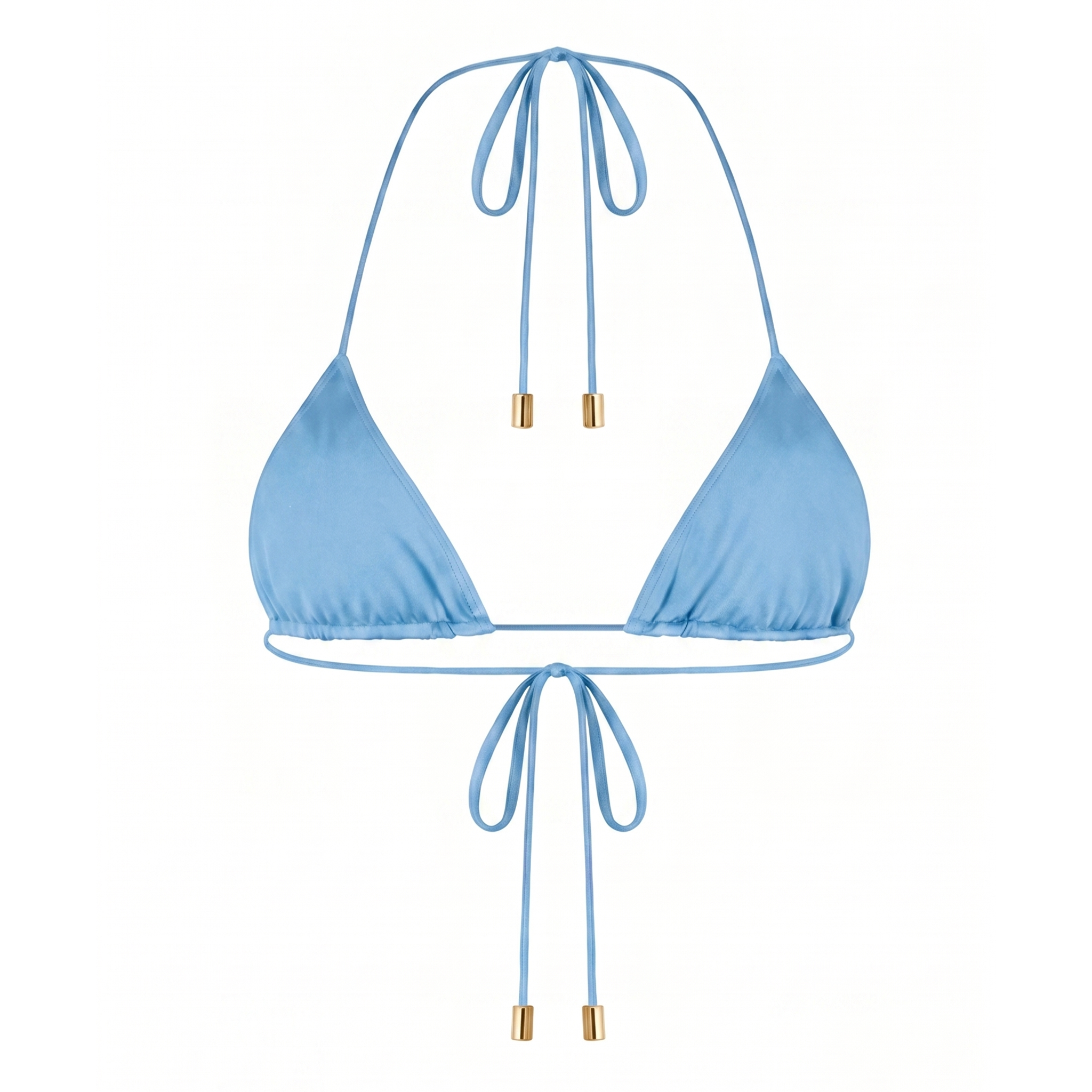 Rose Sculpt Triangle Bikini Top - Caribbean Blue