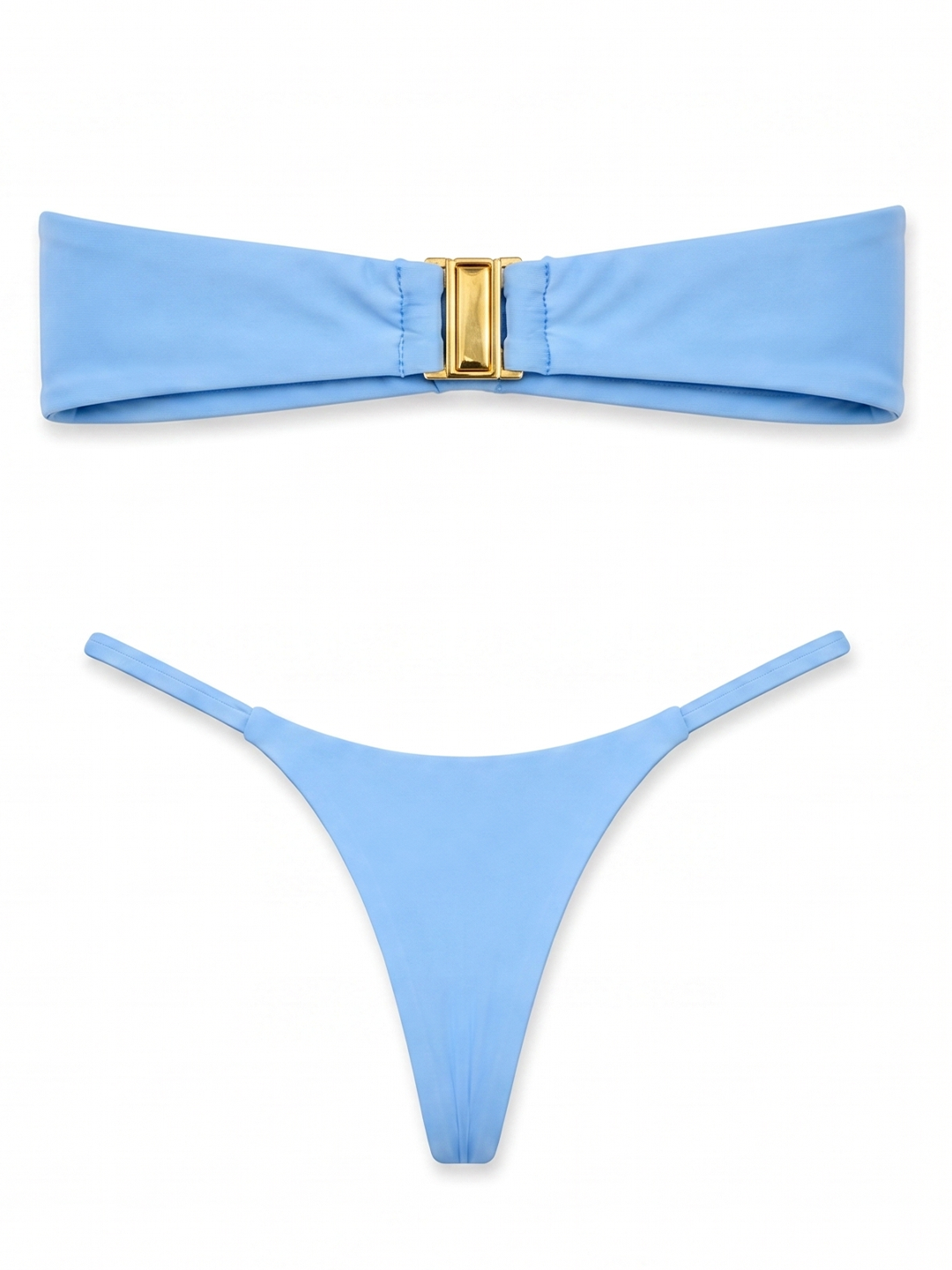 Aura Twist Bandeau Top - Caribbean Blue